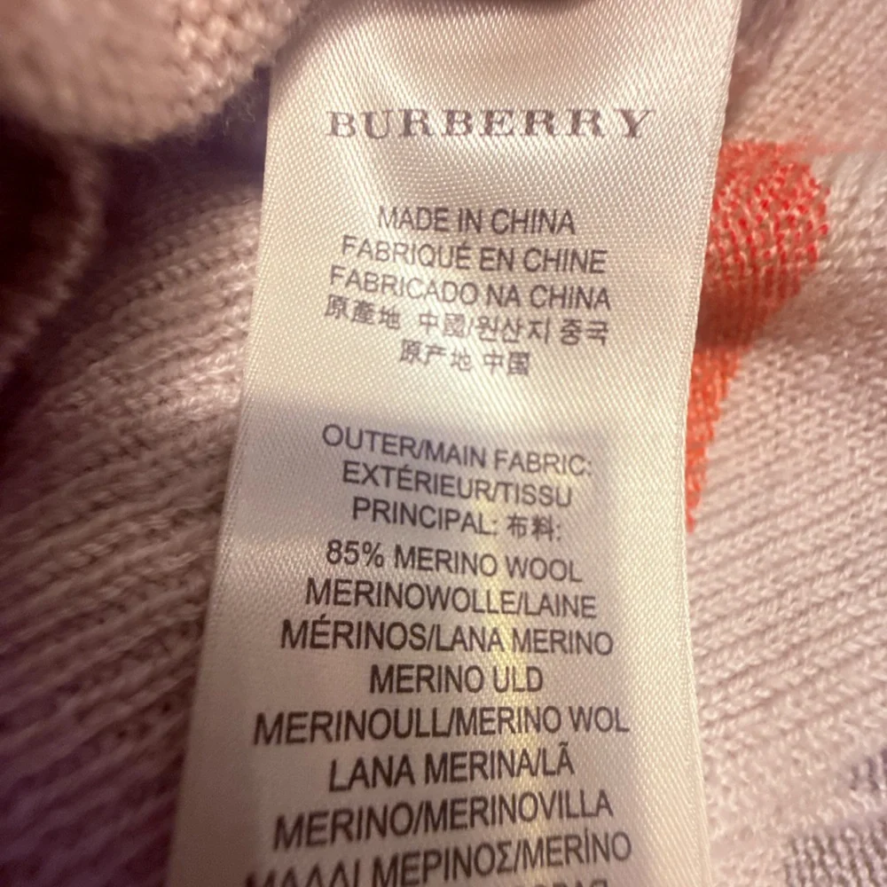 Burberry Brit Tan Merino Wool Novacheck Zip Front Cardigan Size Small - Picture 6 of 12